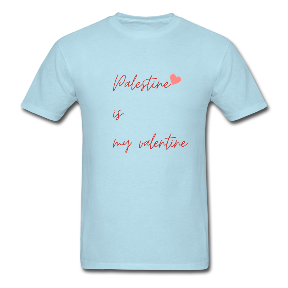 Palestine is my Valentine Unisex T-Shirt - powder blue
