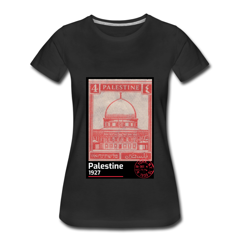 Palestine Stamp Women’s Premium T-Shirt - black