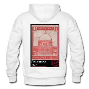 PALESTINE STAMP UNISEX HOODIE - white