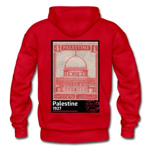 PALESTINE STAMP UNISEX HOODIE - red