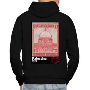 PALESTINE STAMP UNISEX HOODIE - black