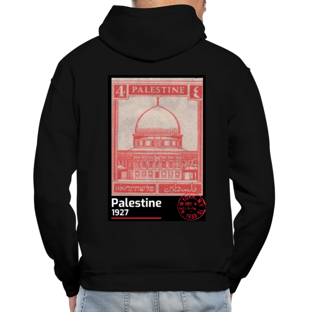 PALESTINE STAMP UNISEX HOODIE - black