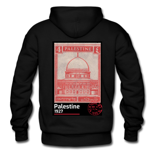 PALESTINE STAMP UNISEX HOODIE - black