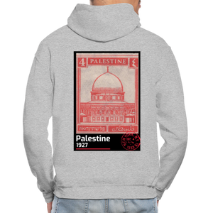 PALESTINE STAMP UNISEX HOODIE - heather gray