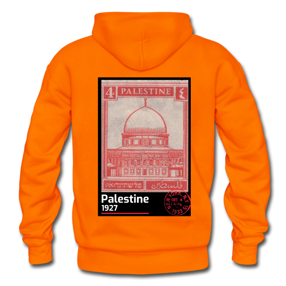 PALESTINE STAMP UNISEX HOODIE - orange