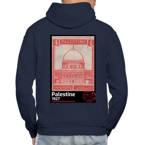 PALESTINE STAMP UNISEX HOODIE - navy