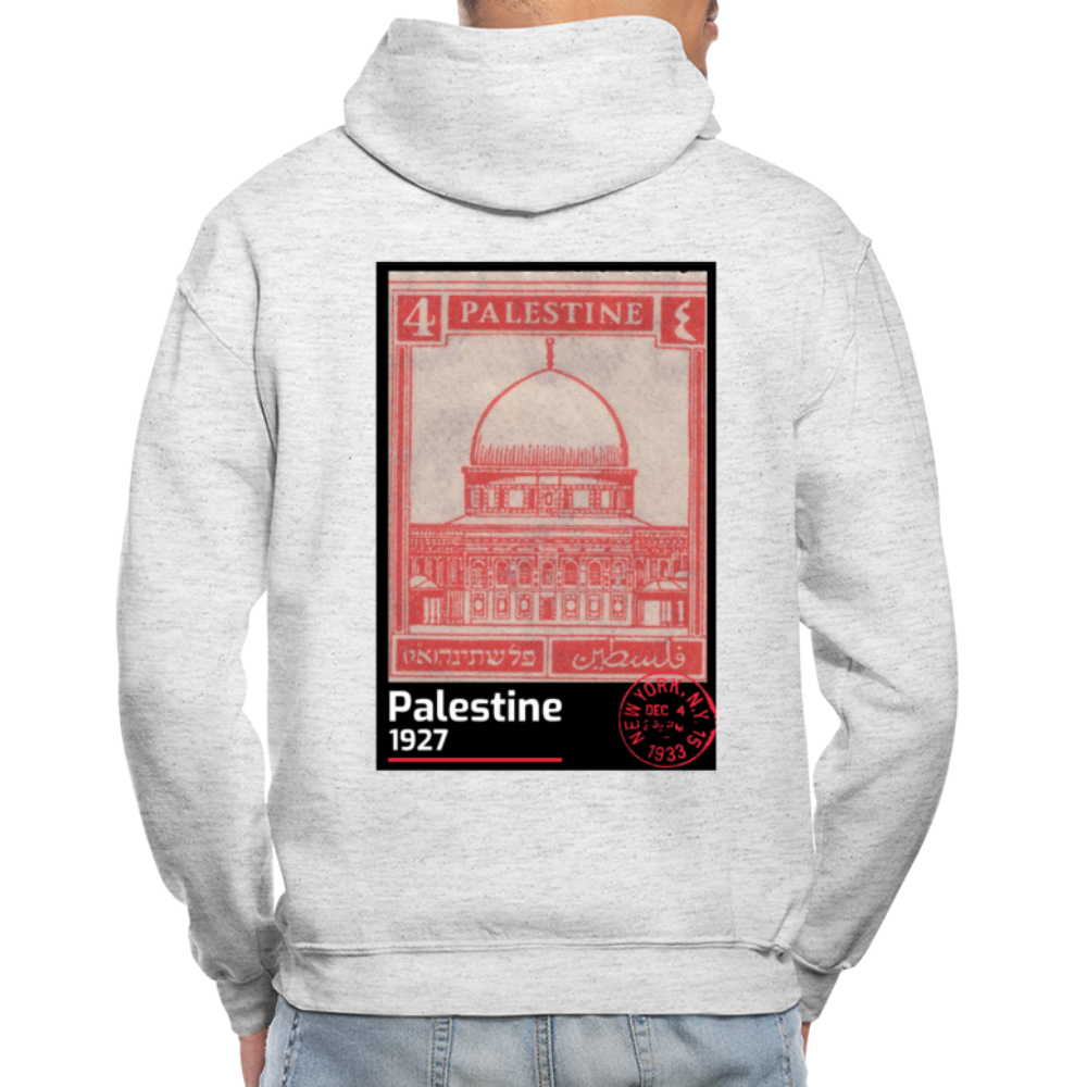 PALESTINE STAMP UNISEX HOODIE - light heather gray