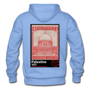 PALESTINE STAMP UNISEX HOODIE - carolina blue