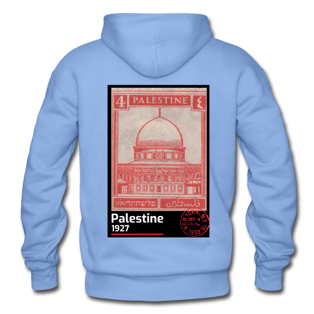 PALESTINE STAMP UNISEX HOODIE - carolina blue