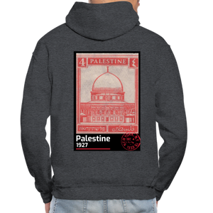 PALESTINE STAMP UNISEX HOODIE - charcoal grey