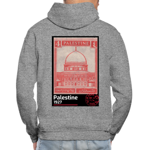PALESTINE STAMP UNISEX HOODIE - graphite heather