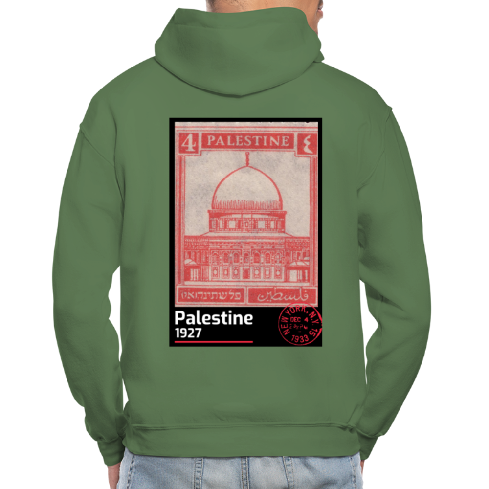 PALESTINE STAMP UNISEX HOODIE - military green