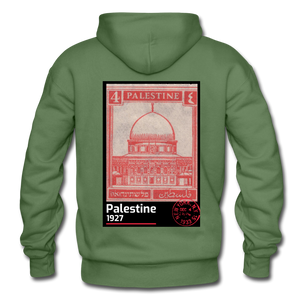 PALESTINE STAMP UNISEX HOODIE - military green