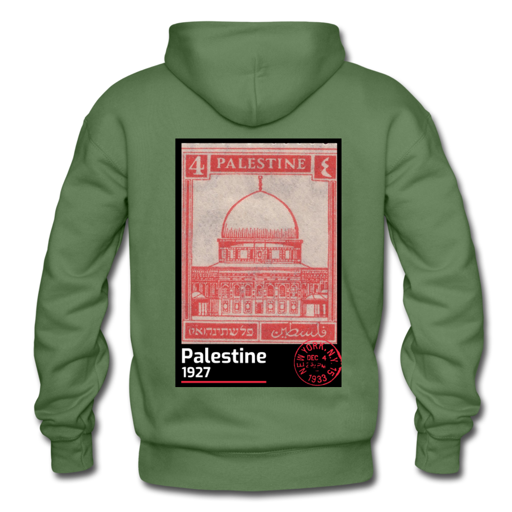 PALESTINE STAMP UNISEX HOODIE - military green