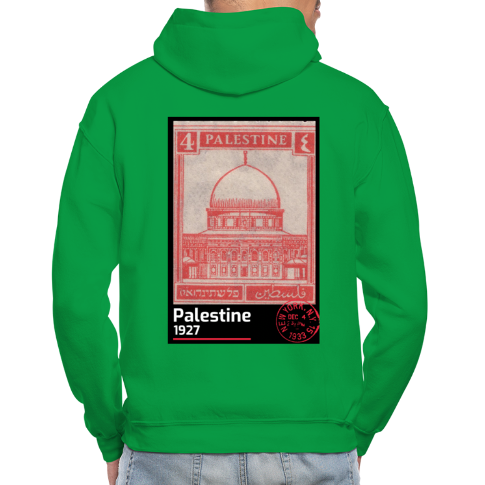 PALESTINE STAMP UNISEX HOODIE - kelly green