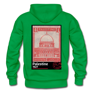 PALESTINE STAMP UNISEX HOODIE - kelly green