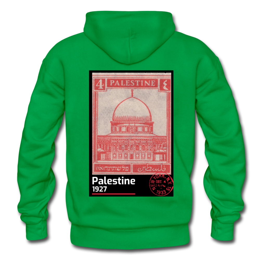 PALESTINE STAMP UNISEX HOODIE - kelly green