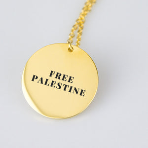 Free Palestine Gold Necklace