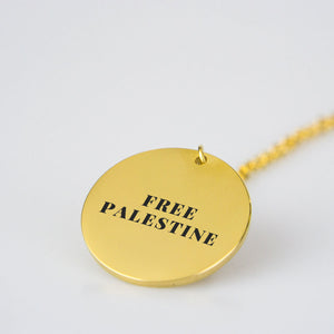 Free Palestine Gold Necklace