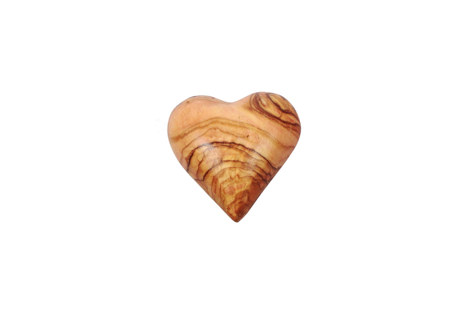 Hand Carved Olive Wood Hearts (Set of 10)