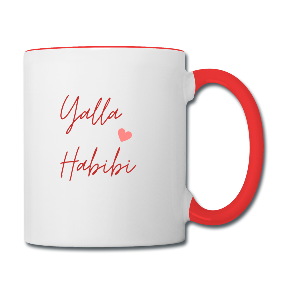 Yalla Habibi Coffee Mug - white/red