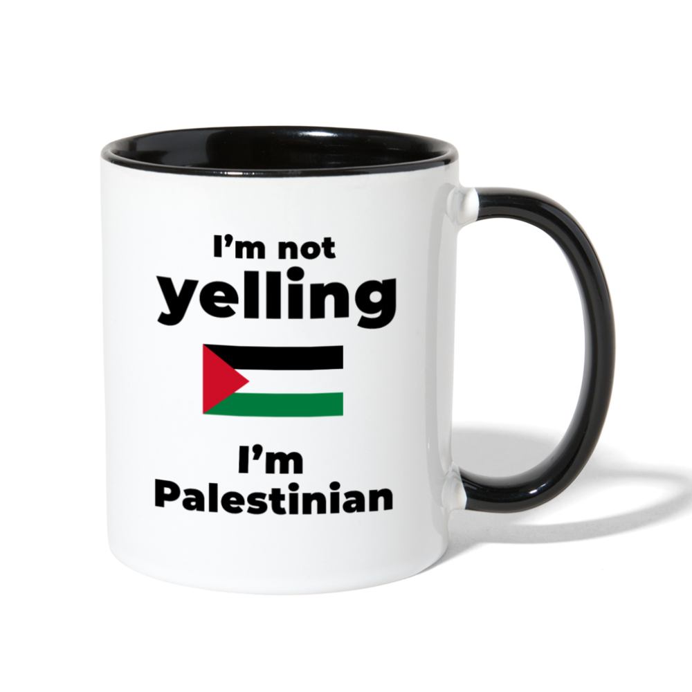 I AM NOT YELLING COFFEE MUG - white/black